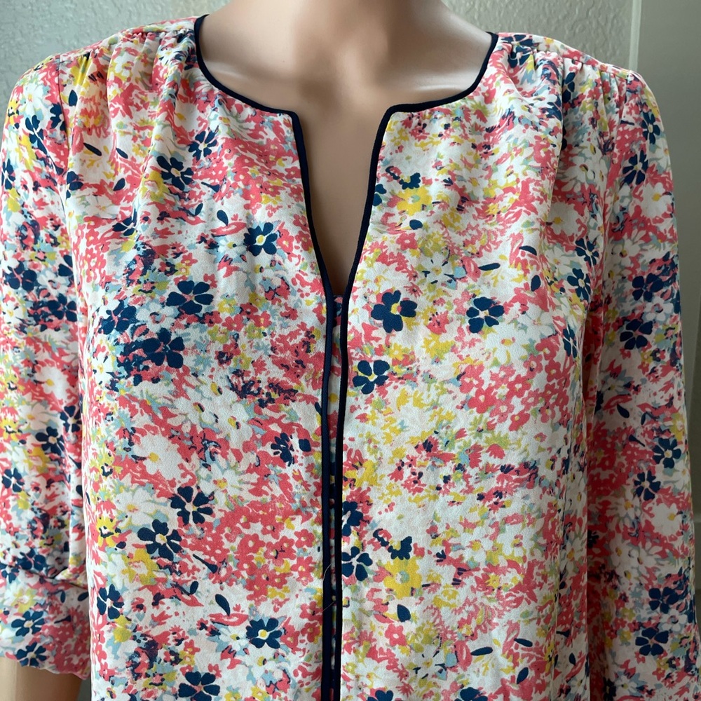 Modcloth Multi Colored Flowered Top - image 4